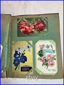 Antique Scrapbook. Antique Card Collection. 19th Century. FULL. Mailed Cards