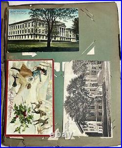 Antique Scrape book. Antique Card Collection. 19th Century. FULL. Mailed Cards
