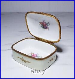 Antique Signed Andre Made in France Porcelain Decorative Scenic Jewelry Box