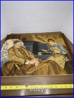 Antique Signed and Dated 1893 Needlework Embroidery & Cross-stitch from Austria