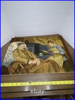 Antique Signed and Dated 1893 Needlework Embroidery & Cross-stitch from Austria