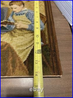Antique Signed and Dated 1893 Needlework Embroidery & Cross-stitch from Austria