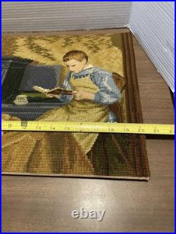 Antique Signed and Dated 1893 Needlework Embroidery & Cross-stitch from Austria