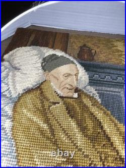 Antique Signed and Dated 1893 Needlework Embroidery & Cross-stitch from Austria