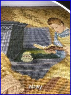Antique Signed and Dated 1893 Needlework Embroidery & Cross-stitch from Austria