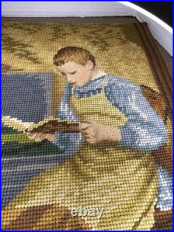 Antique Signed and Dated 1893 Needlework Embroidery & Cross-stitch from Austria