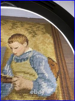 Antique Signed and Dated 1893 Needlework Embroidery & Cross-stitch from Austria