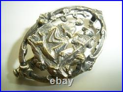 Antique Silver Plate Brooch 1940s Vintage Jewelry Collectible Used