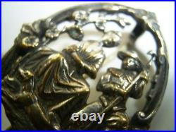 Antique Silver Plate Brooch 1940s Vintage Jewelry Collectible Used