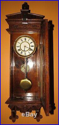 Antique Small Waterbury Halifax Model Wall Regulator Clock 8-day, Time/strike