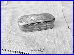Antique Snuff Pill Box Silver French Weed Vintage France