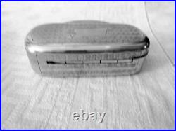 Antique Snuff Pill Box Silver French Weed Vintage France