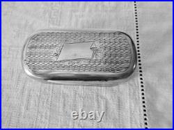 Antique Snuff Pill Box Silver French Weed Vintage France