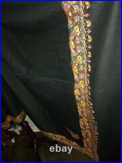 Antique Sohaff Sahaf family Kashmir Amritsa Wool Hand Embroidered Scarf Shawl