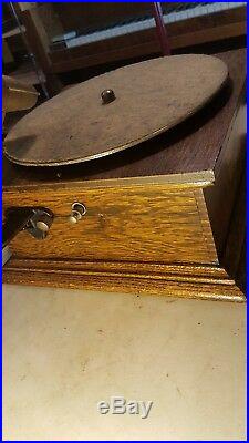 Antique Standard Talking Machine Style X Phonograph Red Horn Plays Well
