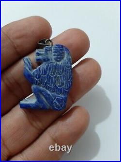 Antique Statue Ancient pharaonic necklace baboon Real lapis lazuli