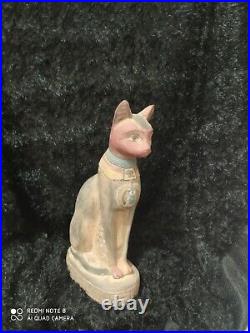 Antique Statue Rare Ancient Egyptian Pharaonic BASTET STATUS Ubaste Cat STONE BC
