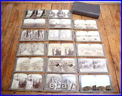 Antique Stereoview Stereograph Cards Slide Box Set Japanese War Military