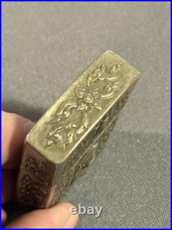 Antique Sterling Silver Lighter Case signed Siam with interesting embellishments