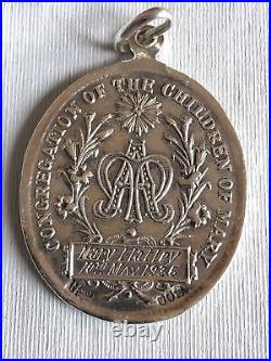 Antique Sterling Silver Religious Medal Congregation of the Children of Mary