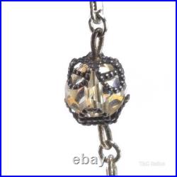 Antique Sterling Silver Rosary Aurora Borealis Crystal Bead 42.5 A. Pilone 60G