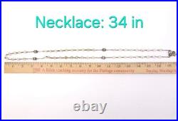 Antique Sterling Silver Rosary Aurora Borealis Crystal Bead 42.5 A. Pilone 60G
