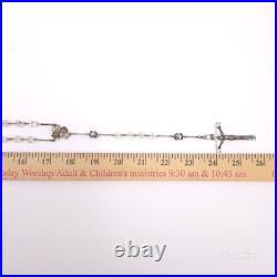 Antique Sterling Silver Rosary Aurora Borealis Crystal Bead 42.5 A. Pilone 60G