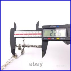 Antique Sterling Silver Rosary Aurora Borealis Crystal Bead 42.5 A. Pilone 60G