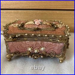 Antique-Style Jewelry Box / Trinket Box (Pink)
