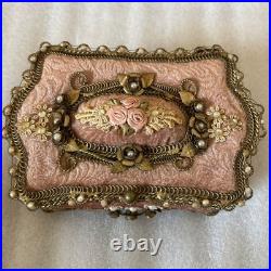 Antique-Style Jewelry Box / Trinket Box (Pink)