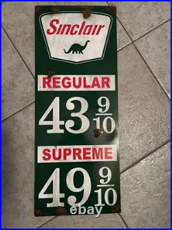 Antique Style-barn Find Look Sinclair Dino Dealer Gas Pump Supreme Price Sign
