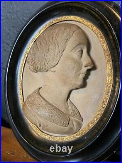 Antique Suite Portraits Medallions Terracotta Europe Gilt Bronze Man Woman 19th