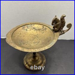 Antique Tazza Brass / Metal With Squirrel On Side And Hand Etching Ornate Stand