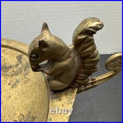 Antique Tazza Brass / Metal With Squirrel On Side And Hand Etching Ornate Stand