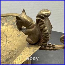 Antique Tazza Brass / Metal With Squirrel On Side And Hand Etching Ornate Stand
