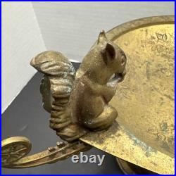 Antique Tazza Brass / Metal With Squirrel On Side And Hand Etching Ornate Stand
