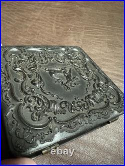 Antique Thermoplastic 1800's Daguerreotype Civil Union Case Stag Photo Of Woman