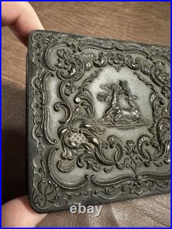 Antique Thermoplastic 1800's Daguerreotype Civil Union Case Stag Photo Of Woman
