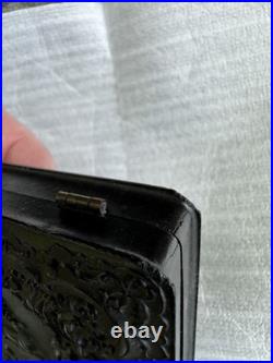 Antique Thermoplastic 1800's Daguerreotype Civil Union Case Stag Photo Of Woman