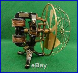 Antique Thomas A. Edison Battery Powered Electric Fan with Blade & Cage Condition