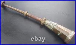 Antique Tibet Copper Brass Horn Trumpet Monasteries Religious Collectables Rare