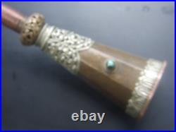 Antique Tibet Copper Brass Horn Trumpet Monasteries Religious Collectables Rare