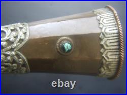 Antique Tibet Copper Brass Horn Trumpet Monasteries Religious Collectables Rare