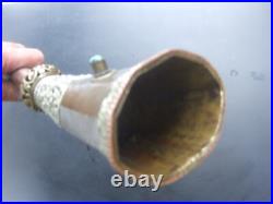 Antique Tibet Copper Brass Horn Trumpet Monasteries Religious Collectables Rare