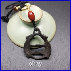 Antique Tibetan Buddhist Amulet Pair of Deer Old Spiritual Necklace