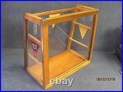 Antique Tom's Toasted Peanuts Wood Glass Store Sales Display POS