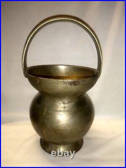 Antique Traditional Indian Brass Holy Water Flask Kamandal Gangajal Collectible