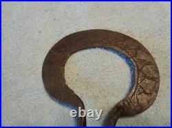 Antique Tribal Round Blade Ax Axe Weapon Hand Carved & Etched Rare Unusual Old