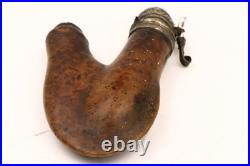 Antique Ulmer Kloben Burl Carved & Silver Smoking Pipe 19th Century