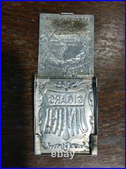 Antique United Cigars Havana American Metal Advertising Vesta Match Safe 1900's